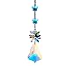 H&D Crystal Suncatcher Hanging Ornament for Window Garden Kids Room,with Crystal Maple Leaf Pendant and Butterfly Beads