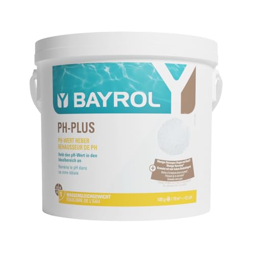 BAYROL e-pH-Plus 5kg Granulat - pH Heber - pH Wert Heber schnelle effektive Höhung des ph-Wertes im Pool - einfache sichere Handhabung Dank Dosierbech