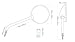 KiWAV OEM Replacement Mirror FV-025-1 compatible for PIAGGIO Liberty RST125 200 Vespa LX 50 125 150 Right Hand