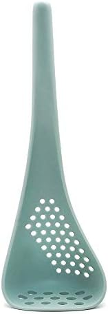 Multifunction 11.80 inch Nylon Nonstick Potato Masher Long Handle Skimmer Spoon (Blue)