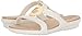 Crocs Women's Sanrah Hammered Met Sandal W Flat, oyster/gold, 8 M US