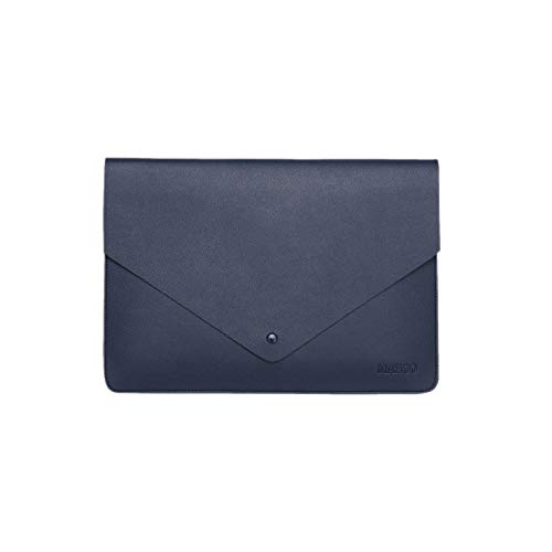 Hosoncovy PU Leather Envelope Sleeve Carrying Case Travel Bag Storage Bag Protective Case with Mouse and Power Adapter Holder Slots for MacBook Air/MacBook Pro 13.3 Inch 13 Inch Laptop (Blue)