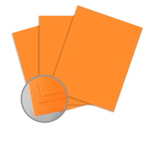 ColorMates Smooth & Silky Orange Card Stock - 8 1/2 x 11 in 90 lb Cover Smooth 25 per Package