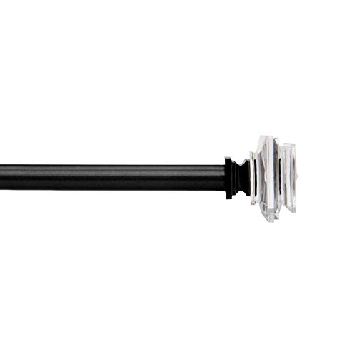 Sheffield Home, AMG, and Enchante Accessories, Stacked Diamond Curtain Rod, 66 to 120-Inch, Matte Black