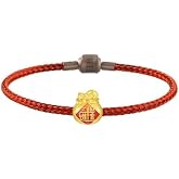 CHOW SANG SANG 999 24K Gold Charme Mini Charm Lucky Money Bag, Red Charm Bracelet for Women 94330C