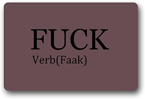 Bernie Gresham Fuck Verb(Faak) Unique Personal Design Entrance Floor Mat Indoor Outdoor Decorative Doormat Bathroom Mat 18" x 30"