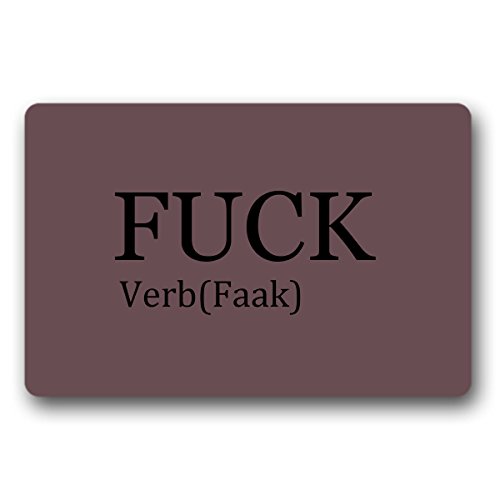 Bernie Gresham Fuck Verb(Faak) Unique Personal Design Entrance Floor Mat Indoor Outdoor Decorative Doormat Bathroom Mat 18" x 30"