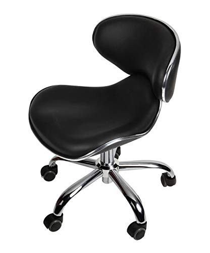 PandaSpa Nail Salon Pedicure Stool Pedicure Chair Short Adjustable Comfort Pneumatic Pump Salon Furniture & Equipment Black DY-009 - Thumbnail 4