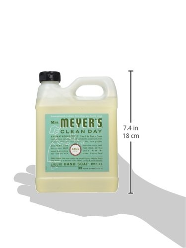 MRS. MEYER’S CLEAN DAY HAND SOAP REFILL, BASIL SCENT, 33 FL OZ BOTTLE
