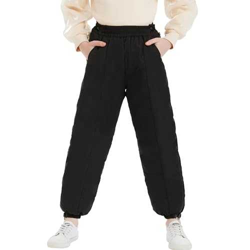 UGREVZ Girls Boys Snow Pants Kids 6-14 Years Old Teen Thick Waterproof Winter Warm Pants