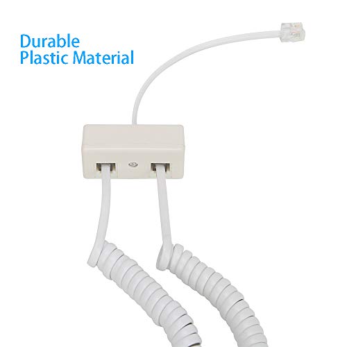 Urmust RJ11 6P4C Plug to 2-Way RJ11 Dual Female Secondary Splitter Socket Adapter for Landline Telephone Modular Phone Cable Separator Jack Filter