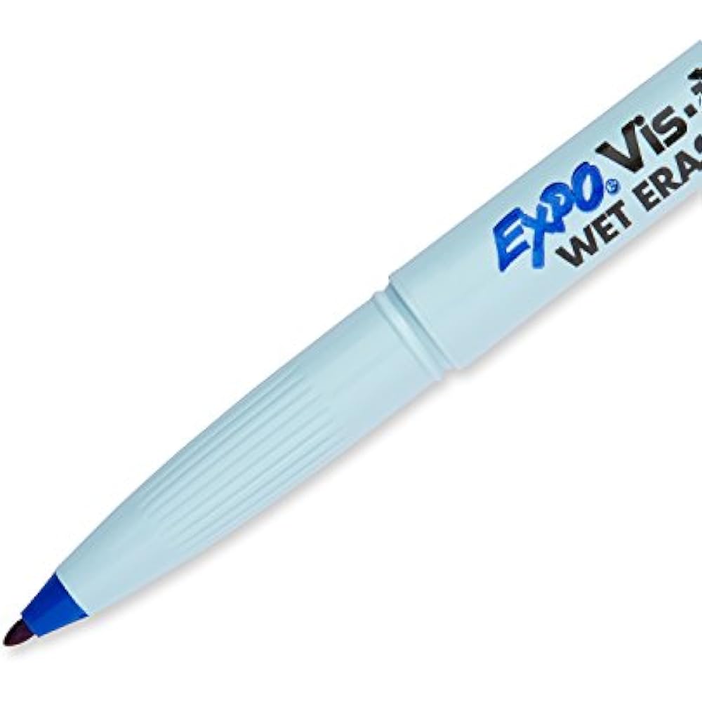 EXPO VisAVis WetErase Overhead Transparency Markers, Fine Tip, Blue, 12Count 689718668193 eBay