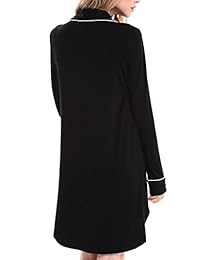 Vestido de manga larga para dama, con parte superior de pijama, con botones y sueño, talla XS-XL