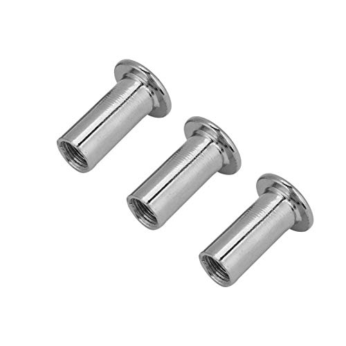 M6 M8 Iron-Plated Nickel Flat Nuts Set for Furniture Assembly Round Head Sleeve Nuts Compatible with Hex Screwdriver, Includes M8×15mm (30pcs) & Multiple Sizes