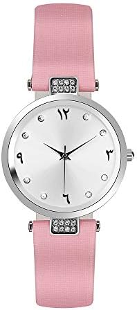 Unique Women's Watch Pink Strap Rhinestone Dial Face for Small Wrist