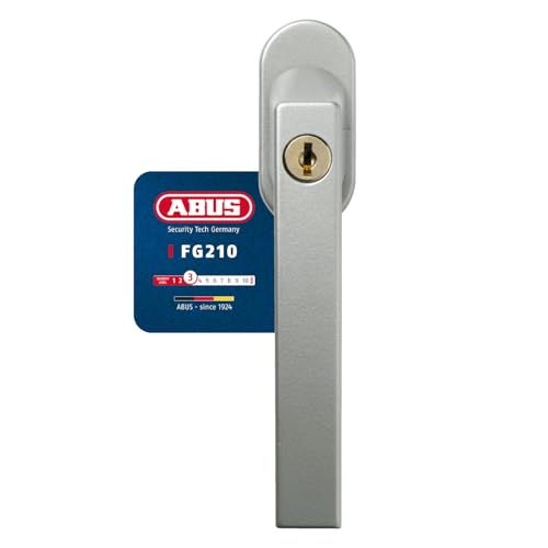 ABUS Abschließbarer Fenstergriff FG210 AB210 - 3er Set - Fensterknauf mit Druckzylinder, gleichschließend - ABUS-Sicherheitslevel 3 - 59488 - Silber