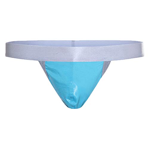 Fastbot mens underwear, Thong Briefs Light Belt Low Waist Leatherwear G-String Sky Blue