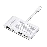 Cable Matters USB C Multiport Adapter (USB C Dock with USB C to HDMI or USB C to VGA), USB 3.0 and Ethernet White - USB-C and Thunderbolt 3 Port Compatible for MacBook Pro, Dell XPS 13, 15 and More