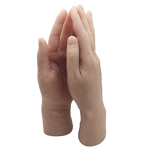 1 Pair Silicone Life Size Male Mannequin Hand Display Jewelry Bracelet Display Art Sketch with Bone