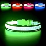 YFbrite Light Up Dog Collar Rechargeable LED Green Medium view 8