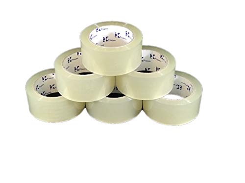 WiiGreen Premium Quality 2"x100yds Packing Carton Sealing Tape 2 MIL Thick, Heavy Duty 6 Refill Rolls, Strong Clear Adhesive, Industrial Grade for Shipping, Commercial, Moving and Packaging Sealing
