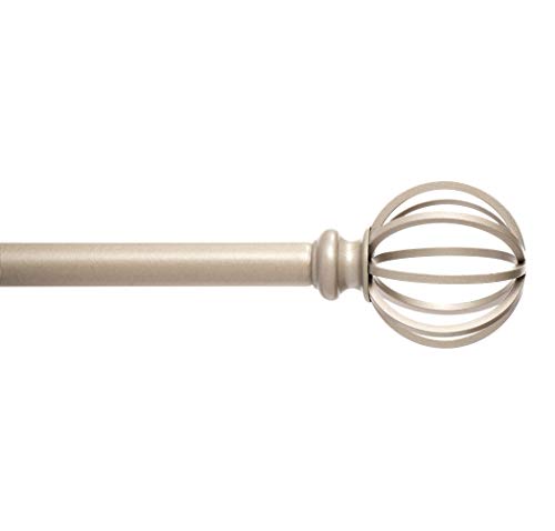 Value Pack of Sheffield Home, AMG, and Enchante Accessories, Round Cage Curtain Rod, 42 to 120-Inch, 4 Pack, Satin Nickel
