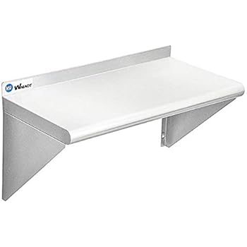 WMAOT Stainless Steel Kitchen Shelf 12 x 24 Inches, Commercial Grade NSF Wall Shelving for Hotel and Restaurant, 250 Lb Heavy Duty