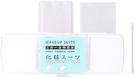 Shaoyanger 3 In 1 Travel Portable Thin Thicken Cotton Pads Swab Set Makeup Remover Compressed Non Woven Facial Towel Washcloth With Case