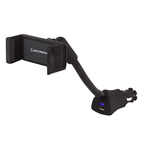 Scosche H12VFXM PowerMount Phone Mount for Car | 12V Charger for Vehicle's Powe…