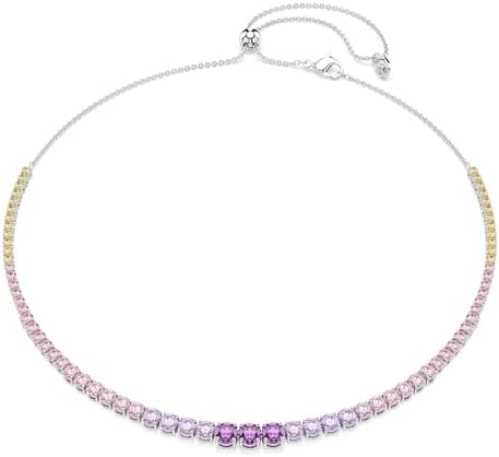 Amazon.com: SWAROVSKI Tennis Deluxe Mixed V Necklace Silver One