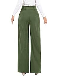 Pantalones de cintura alta con bolsillos para dama
