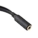 3.5mm Female to 2 Male Mic Y Splitter Audio Cable Black