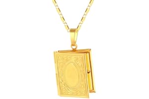 Gold-Plated Allah Locket Pendant – Islamic Jewelry Keepsake Necklace with Photo Holder