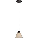 Maxim 92200FIOI Manor 1-Light Mini Pendant, Oil Rubbed Bronze Finish, Frosted Ivory Glass, MB Incandescent Incandescent Bulb 