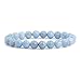 Justinstones Natural Aquamarine Gemstone 8mm Round Beads Stretch Bracelet 7 Inch Unisex