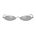 MEETSUN Vintage 90s Small Oval Sunglasses For Women Men Metal Frames Designer Gothic Glasses (C8-Sliver-Sliver mirrored)