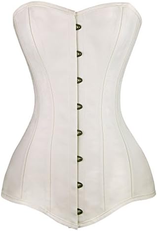 CorsetsNmore White Satin Shoulder Strap Gothic Burlesque Waist