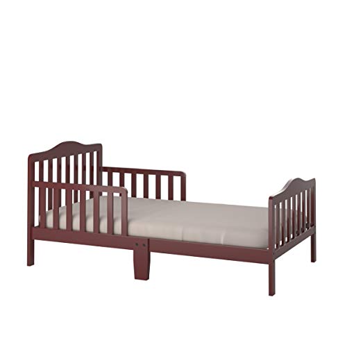HONEY JOY Toddler Bed Frame, Solid Rubber Wood Frame w/Safety Guardrail