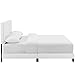 Modway Amira Tufted Fabric Upholstered King Bed Frame With Headboard In White
