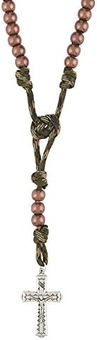 AT001 4pc Paracord Camouflage Rosary - Jungle Green