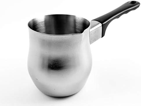 Four Seasons General Merchandise 7.5 oz Turkish Warmer/Butter Syrup Melting Pot, Silver/Black