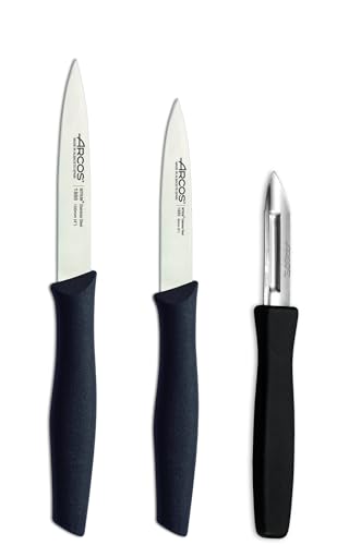 Series Nova - Set Coltelli Da Paring - Lama In Acciaio Inox Nitrum - Manico Polipropilene Colore Nero