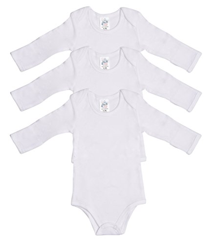 Jack & JillBaby Full Sleeve White Bodysuit - Unisex Baby Bodysuit Organic 100% Cotton Baby Bodysuit 3-Pack (Size 0-3 Months)