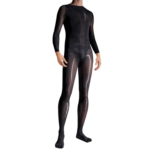 HTRUIYA Men's Bodystocking Shiny Pantyhose Full Body Stocking for Men Body Stockings Sexy