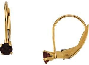 14k Yellow Gold Youth Genuine Birthstone Lever Back Earrings, September, Saphire Blue