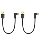 UGREEN USB Power Cable 2 Pack Right Angled Micro USB Charging for TV Stick, Chromecast, Roku Streaming Stick, USB TV PC Devices, 90 Degree Charge Cord for Power Bank, Smartphone 6 Inches