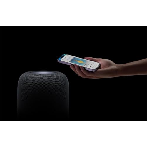 Apple HomePod Smart Speaker 2nd Generation, Siri Speaker + Power Cable + Apple 1 Year Limited Warranty (Midnight)