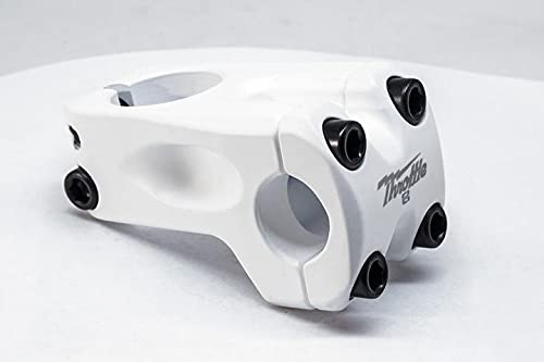 Eastern Bikes Throttle BMX Stem, 22.2mm Clamp Dia, 50mm Reach, Frontload or Topload, Lightweight 6061 Alloy, Chromoly Bolts (Frontload, White)