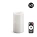White Flameless Wax Pillar Candles with Remote - Set of 2, Warm White LED Lights, 6 Inch Height, Batteries Included, Decorative Electric Candles for Home Decor, Weddings and Gifts