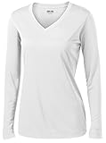 Joe's USA(tm) - Ladies Long Sleeve Moisture Wicking Athletic Shirts, White Small